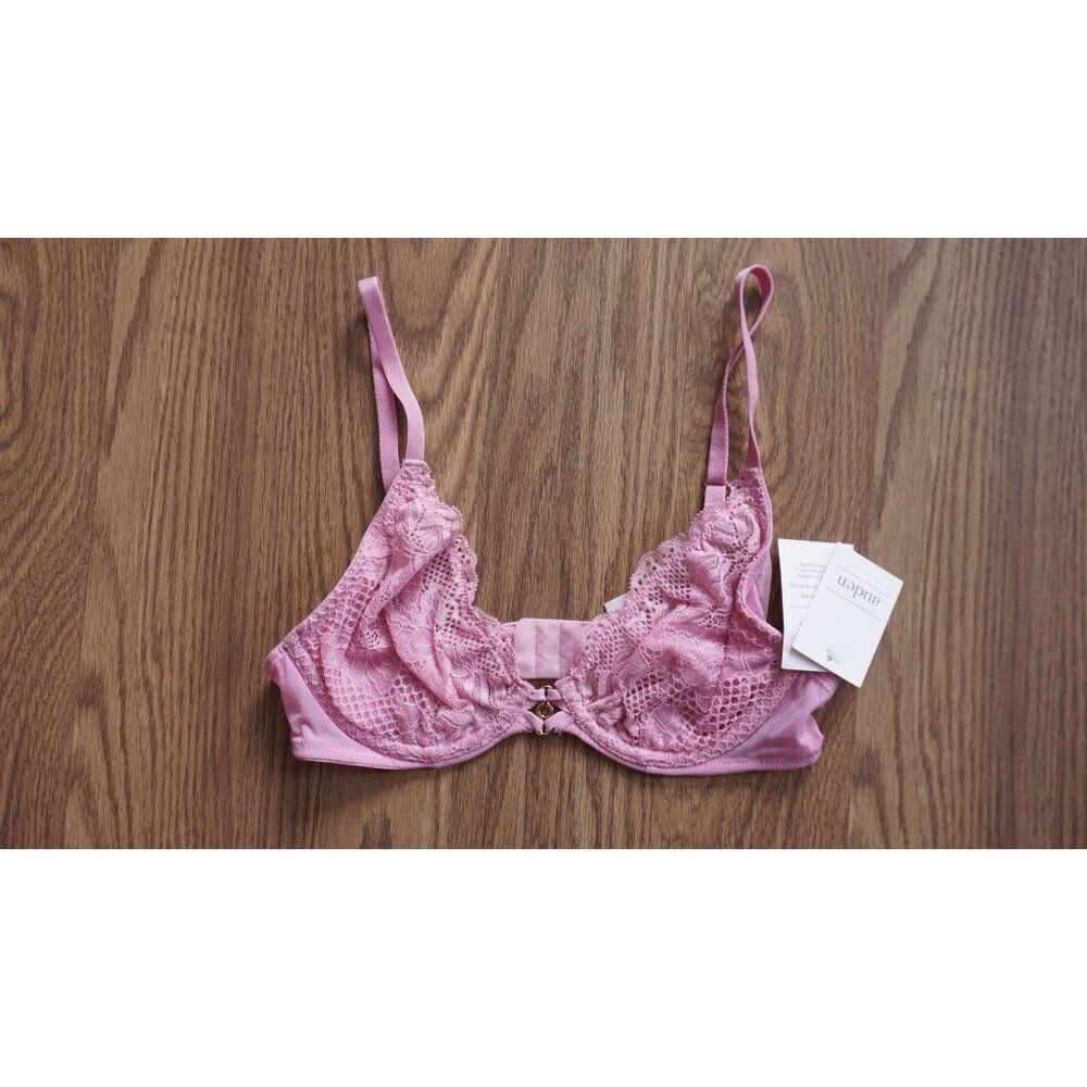 Auden Women's Fishnet Lace Unlined Bra | Pink | 32A | NWT - Picture 2 of 8
